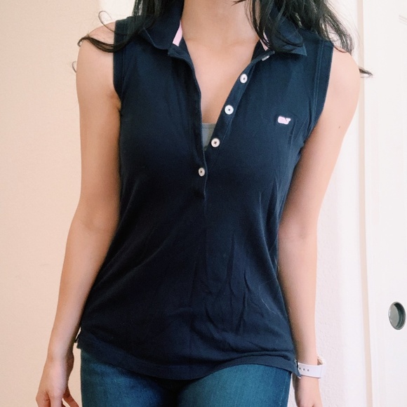 Vineyard vines vintage tank polo in navy blue - Picture 1 of 2